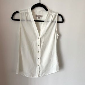 Banana Republic White Sleeveless Blouse